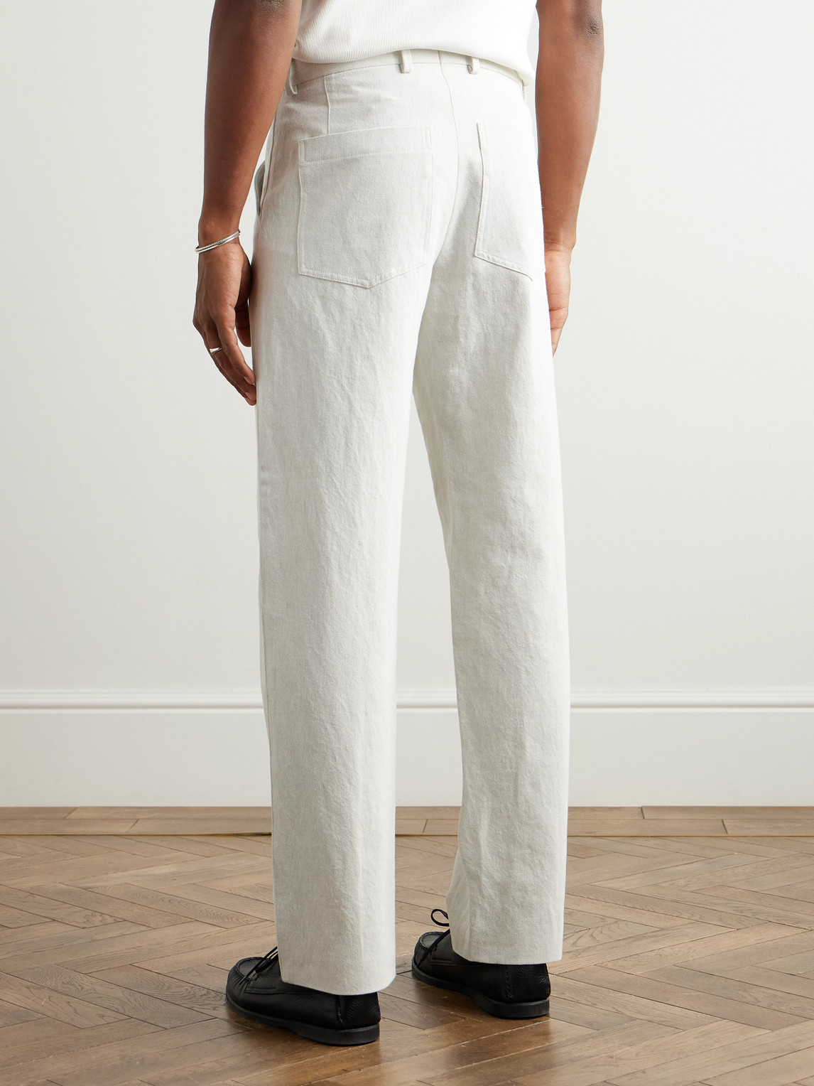 Incotex Venezia 1951 Straight-leg Cotton And Linen-blend Twill Trousers In Neutrals