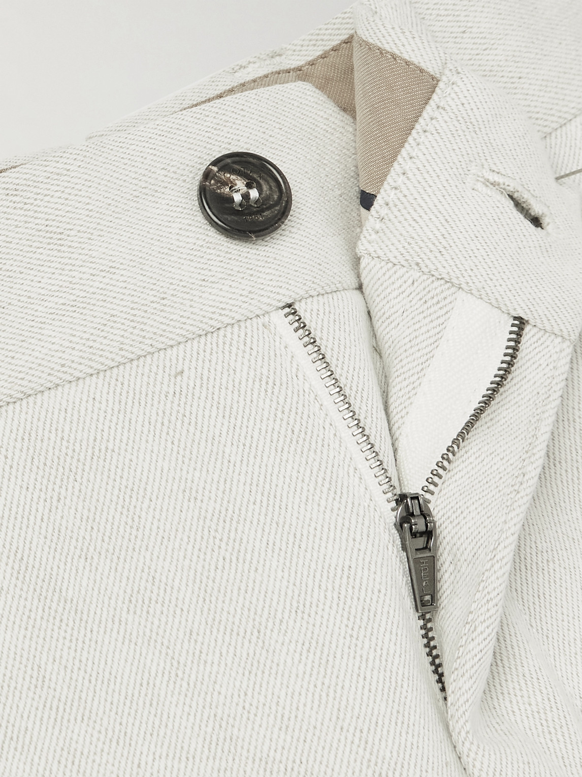 Incotex Venezia 1951 Straight-leg Cotton And Linen-blend Twill Trousers In Neutrals