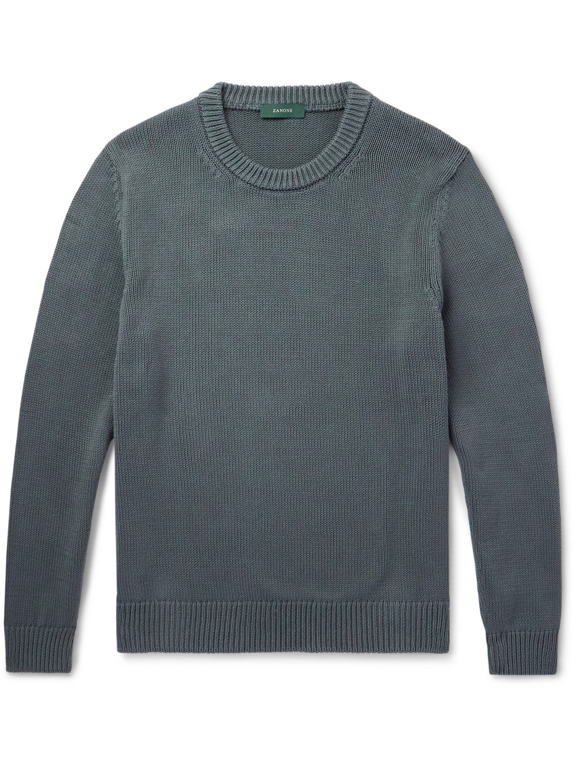 Incotex Zanone Slim-fit Cotton Sweater In Gray