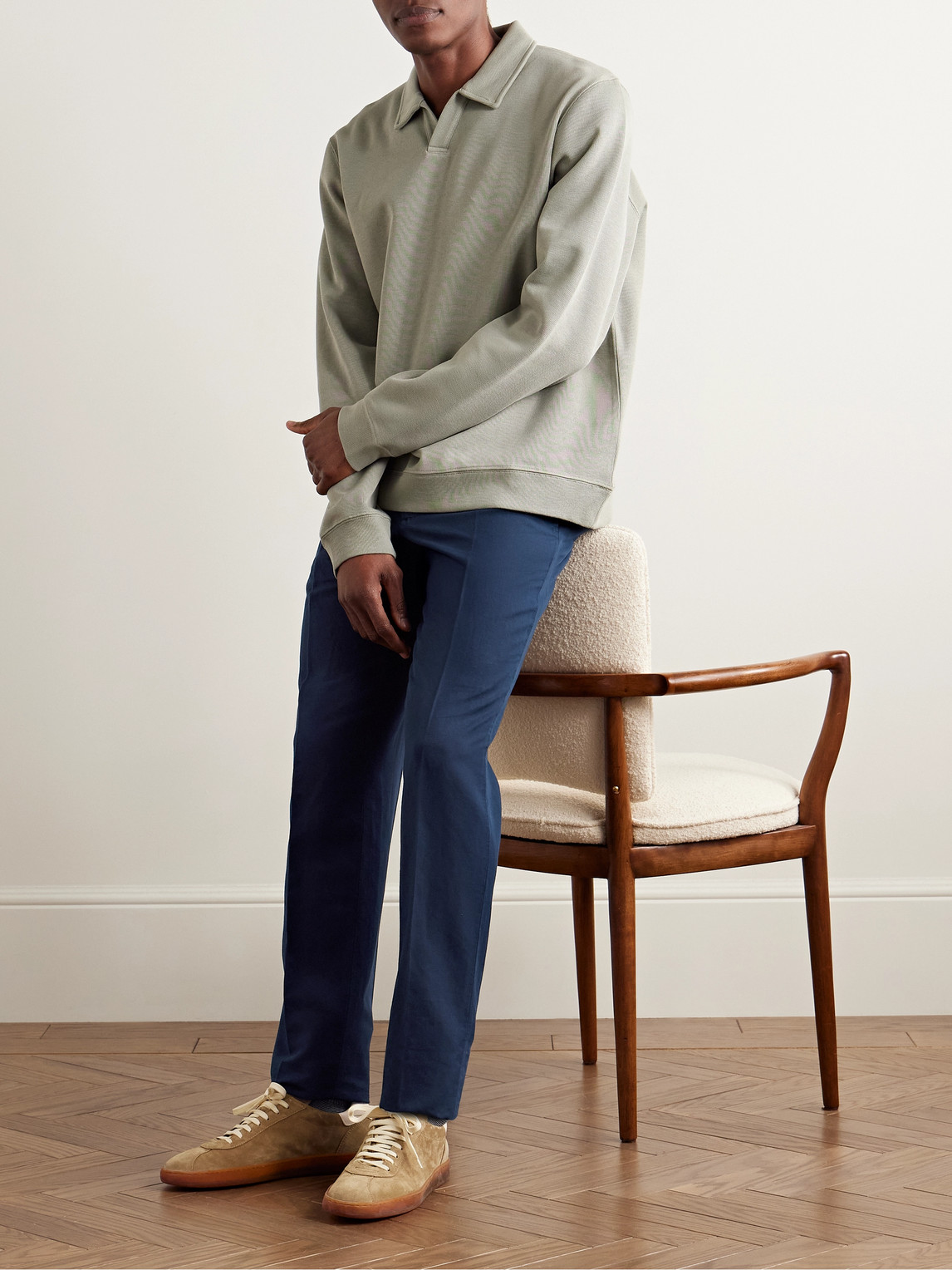 Incotex Venezia 1951 Slim-fit Garment-dyed Chinolino Trousers In Blue