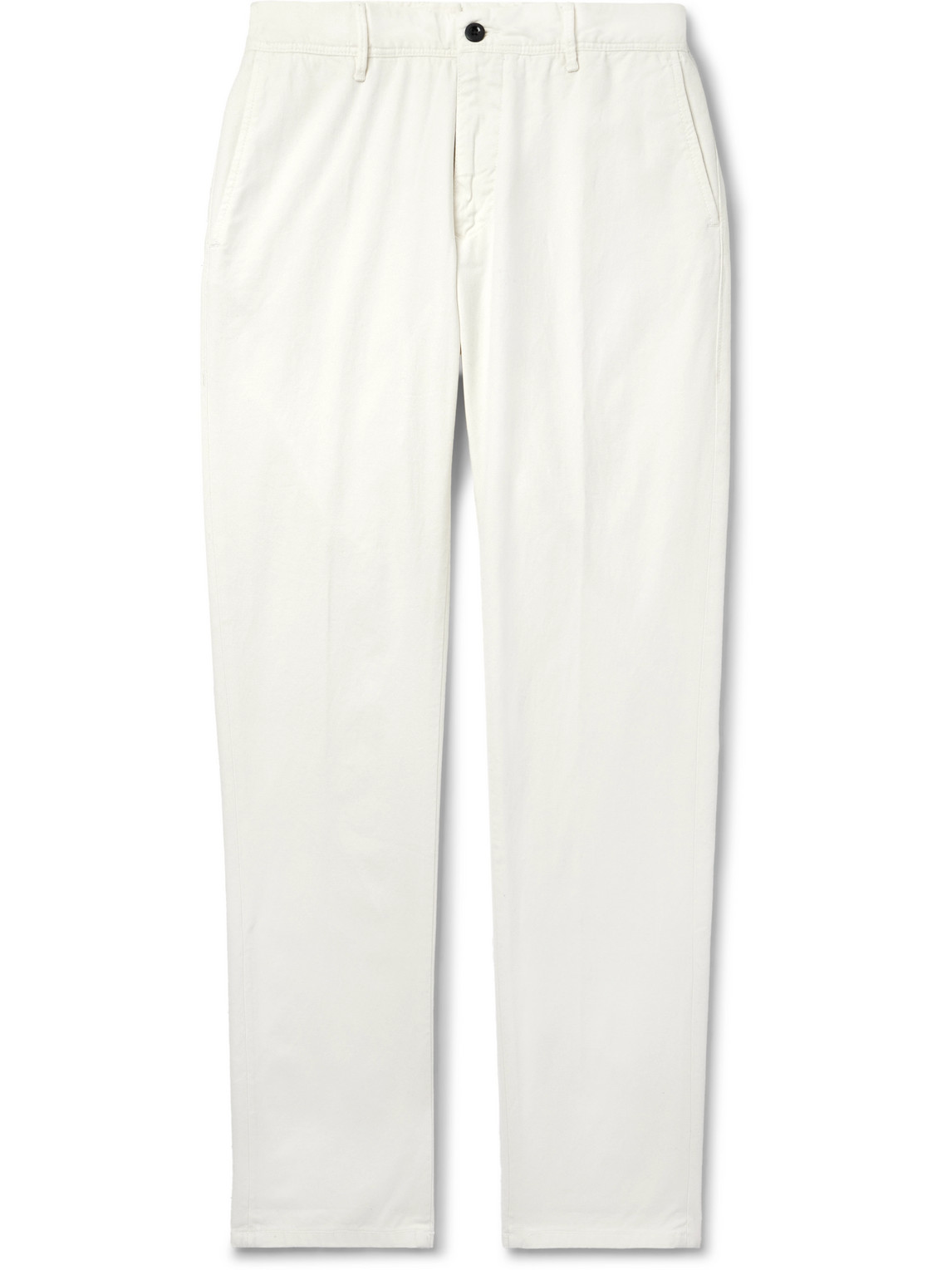 Incotex Slim-fit Panama Stretch-cotton Canvas Trousers In White