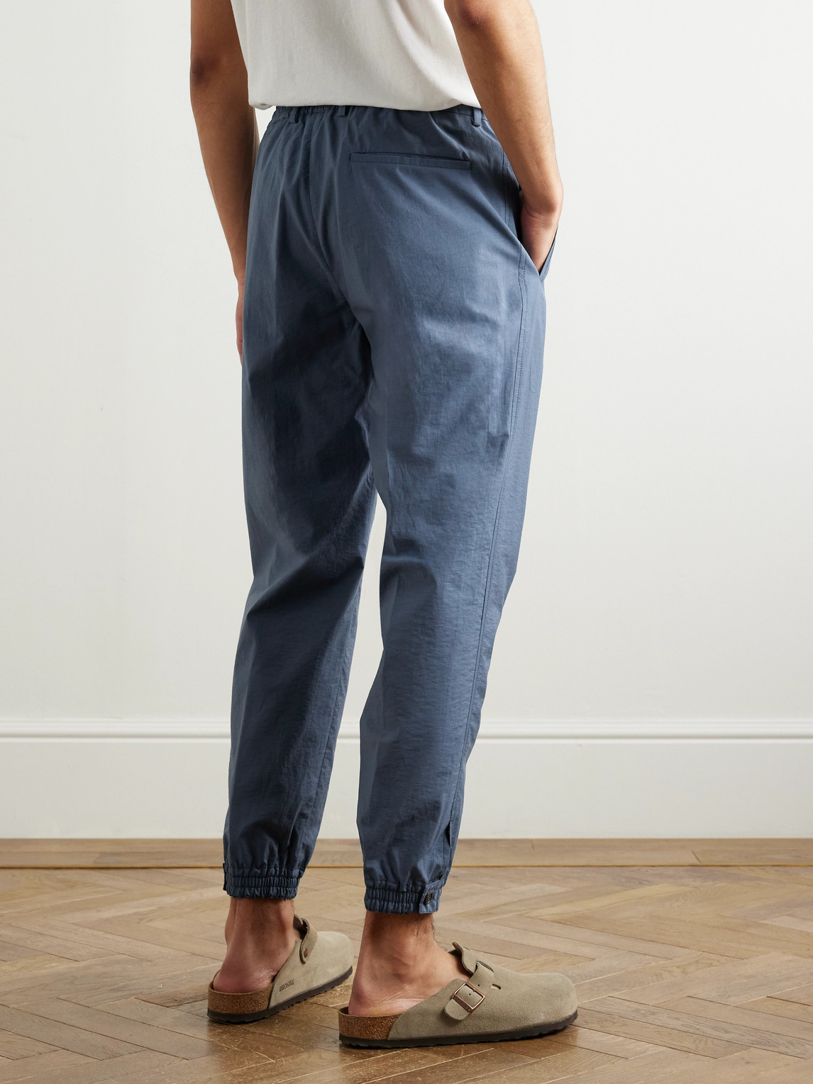  Slowear - Teknosartorial Slim-fit Tapered Cotton-blend Poplin Drawstring Trousers - Men - Blue - It 54 