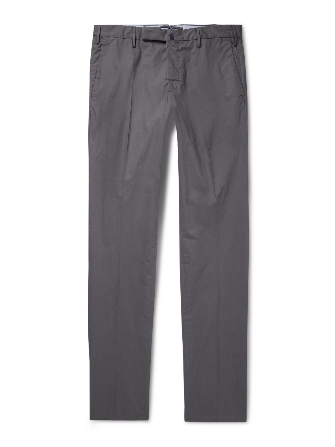 Incotex Venezia 1951 Slim-fit Cotton-blend Poplin Trousers In Gray