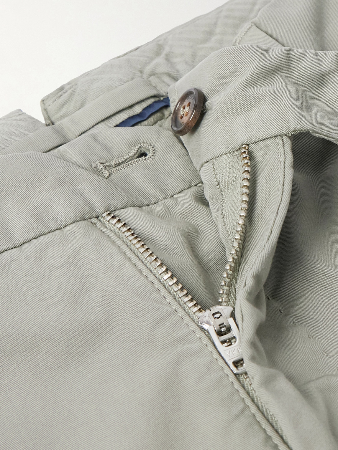 Incotex Venezia 1951 Slim-fit Stretch-cotton Twill Trousers In Gray