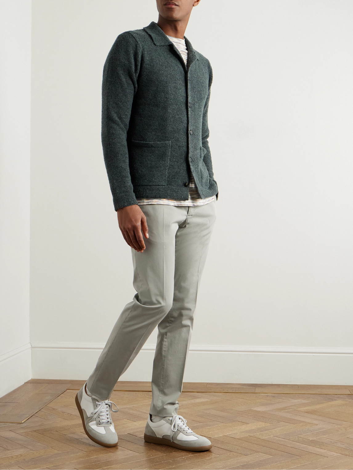 Incotex Venezia 1951 Slim-fit Stretch-cotton Twill Trousers In Gray