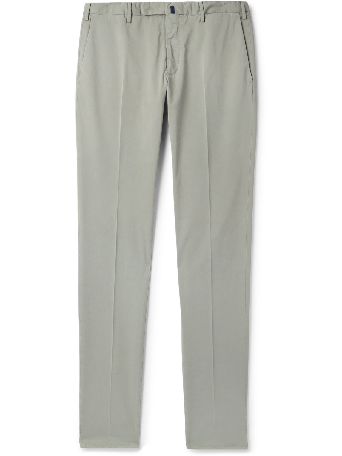 Incotex Venezia 1951 Slim-fit Stretch-cotton Twill Trousers In Gray