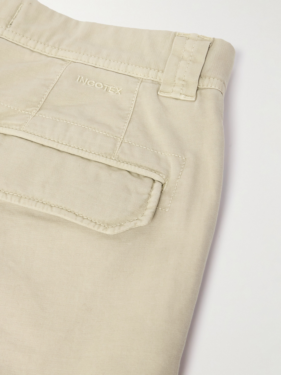 Incotex Tapered Cotton-blend Cargo Trousers In Neutral