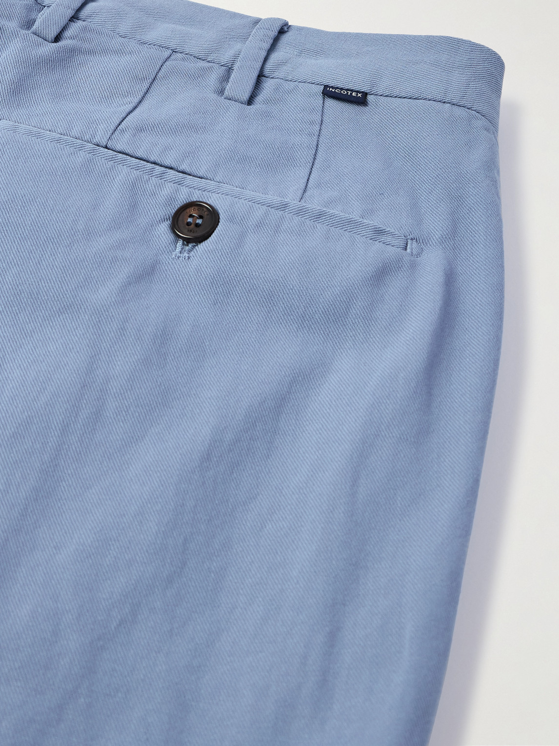 Incotex Venezia 1951 Tapered Pleated Ice Crêpe Trousers In Blue