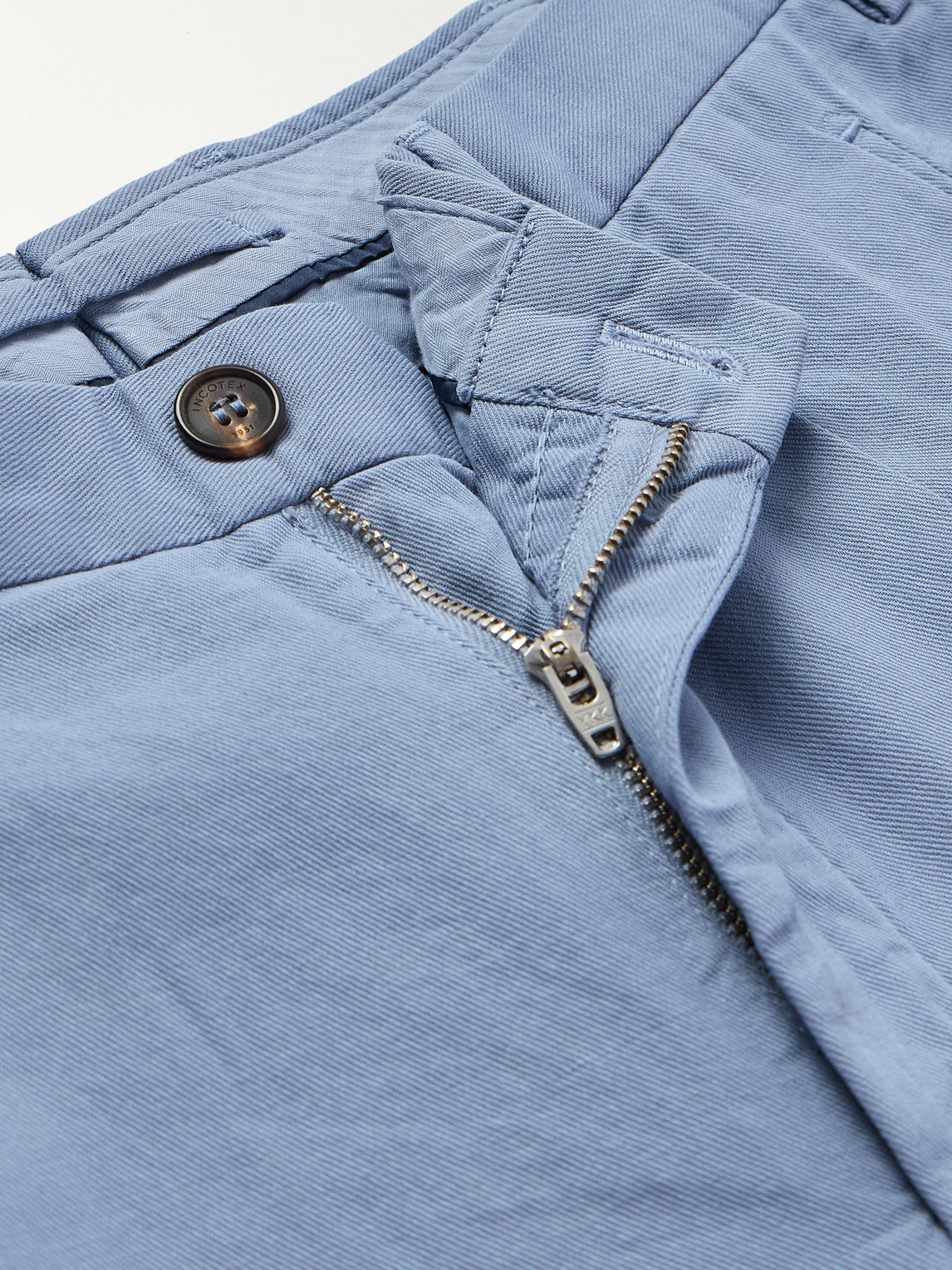 Incotex Venezia 1951 Tapered Pleated Ice Crêpe Trousers In Blue