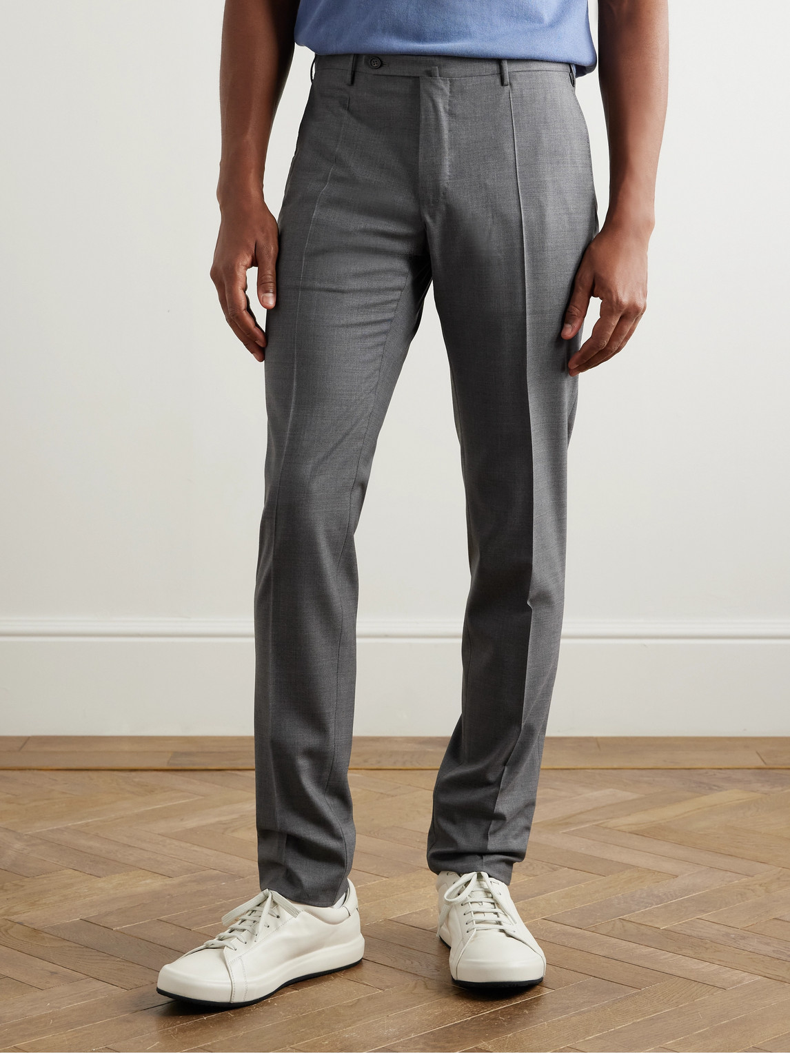 Incotex Venezia 1951 Slim-fit Virgin Wool Trousers In Gray