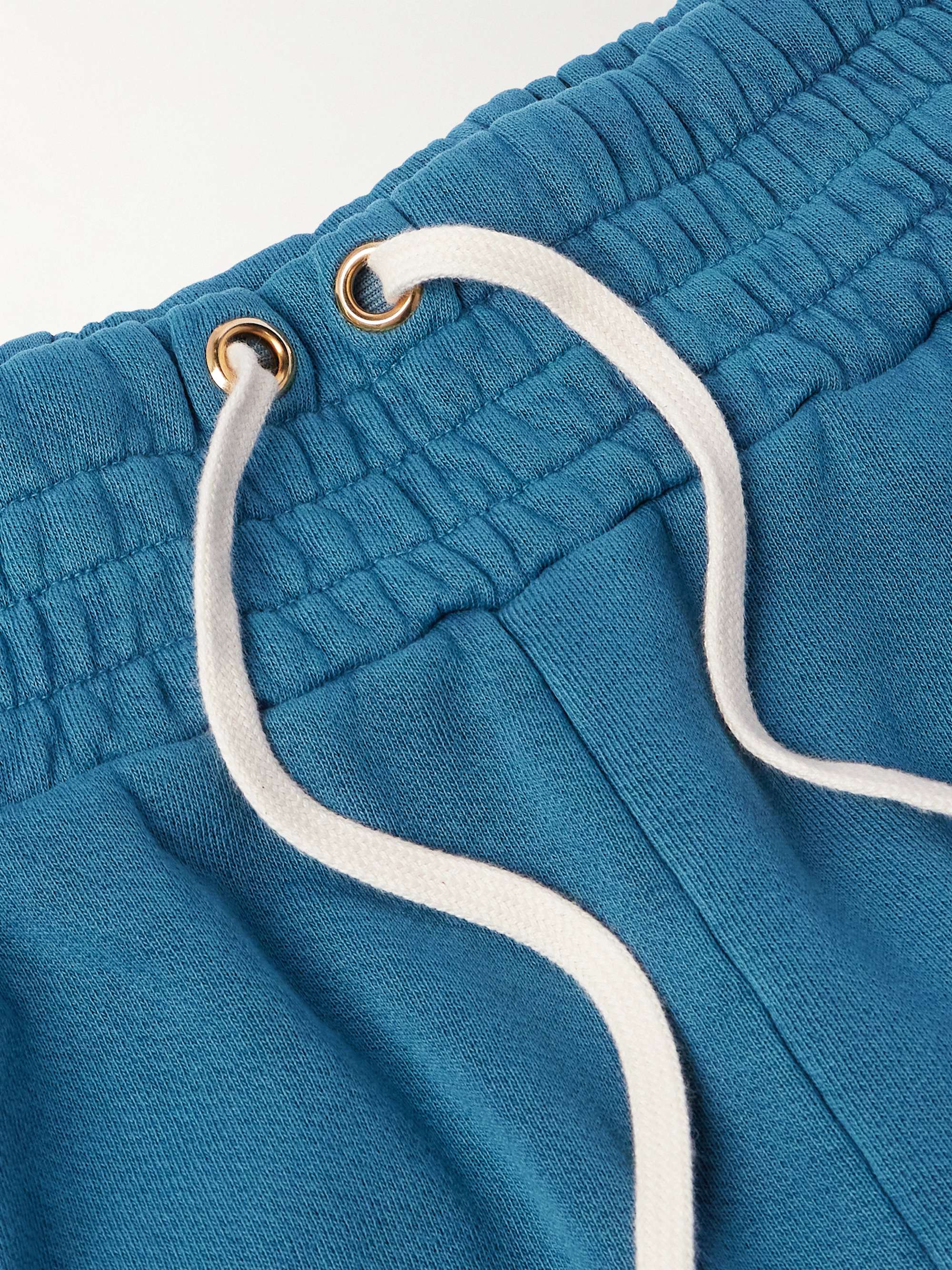 LES TIEN Yacht Straight-Leg Garment-Dyed Cotton-Jersey Drawstring Shorts