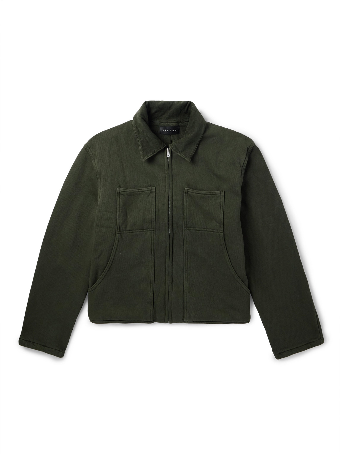 Utility Corduroy-Trimmed Cotton-Jersey Jacket