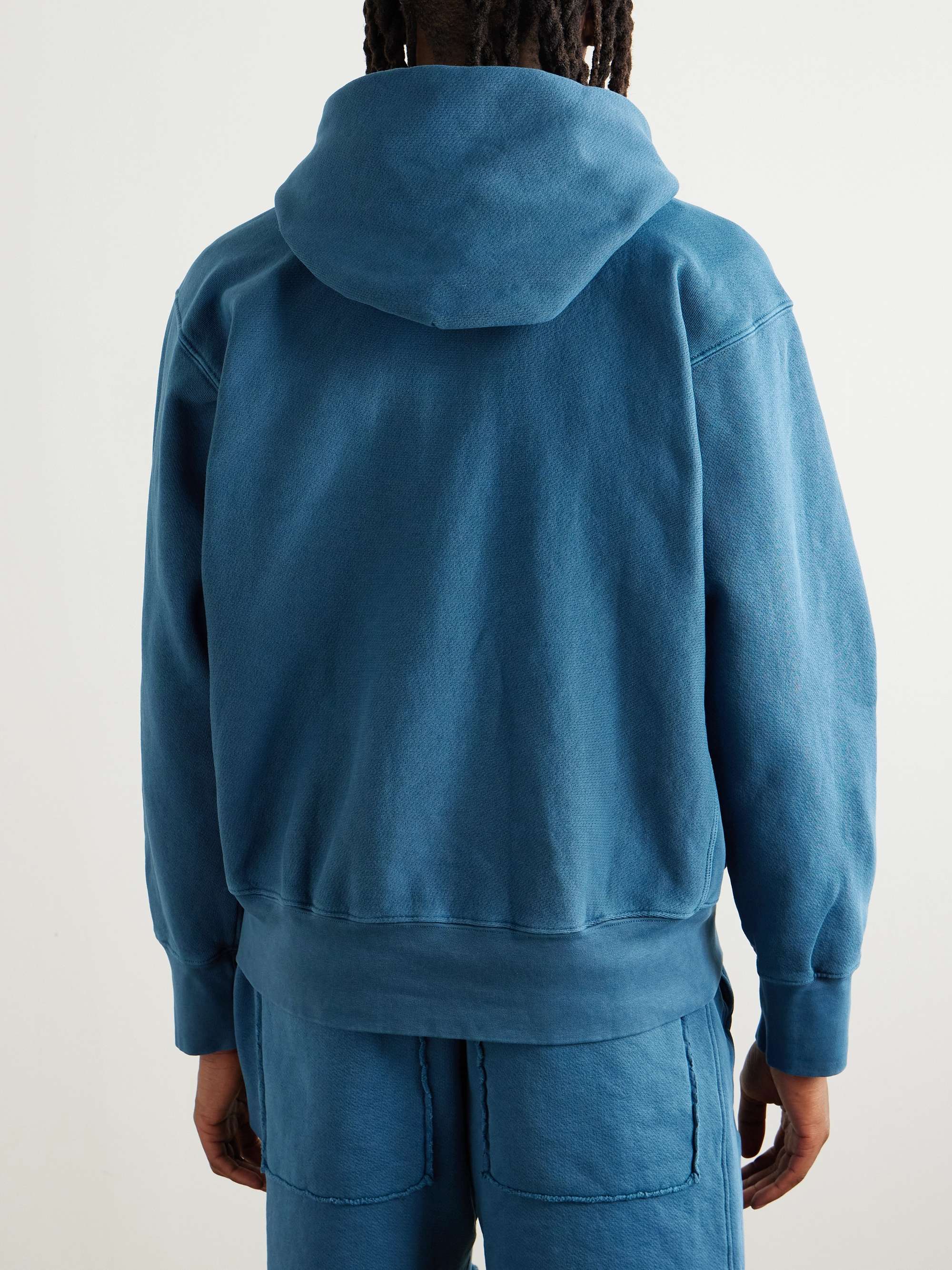 LES TIEN Garment-Dyed Cotton-Jersey Hoodie