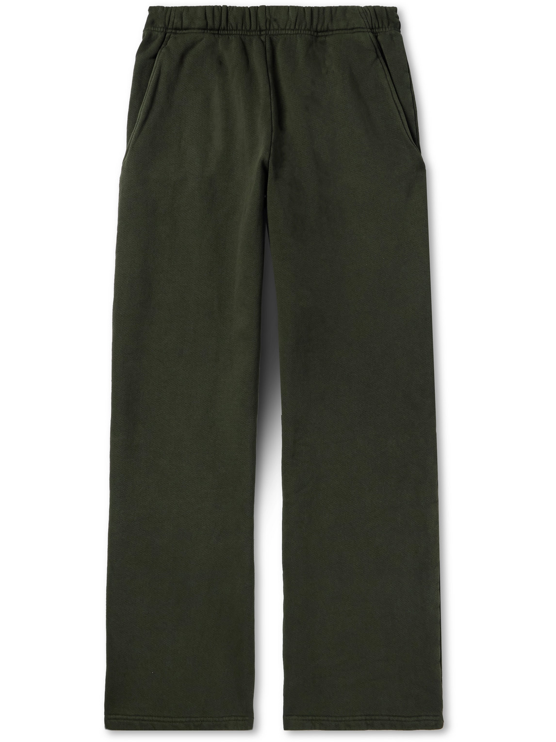Wide-Leg Garment-Dyed Cotton-Jersey Sweatpants
