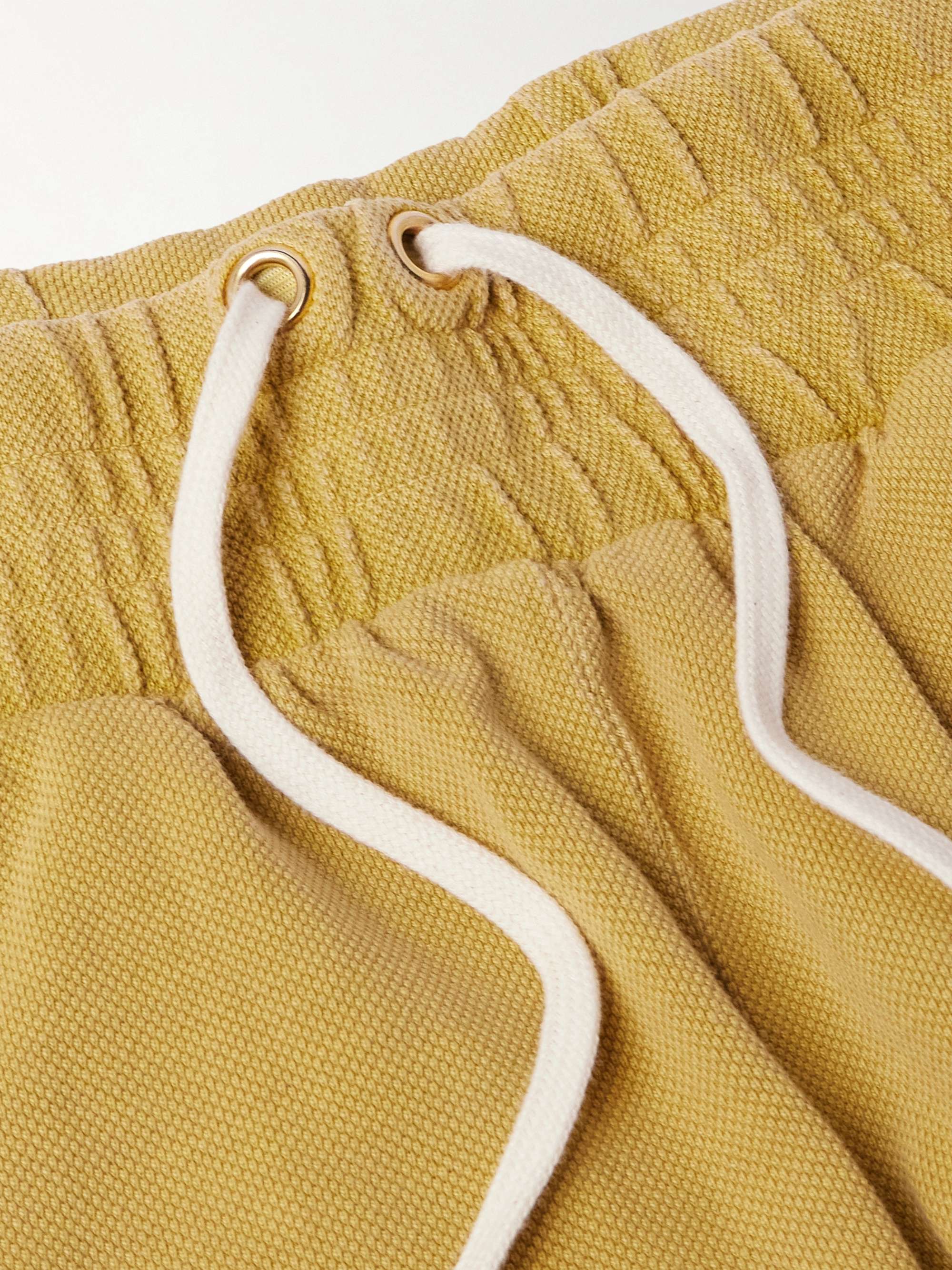 LES TIEN Cotton-Jersey Piqué Drawstring Shorts
