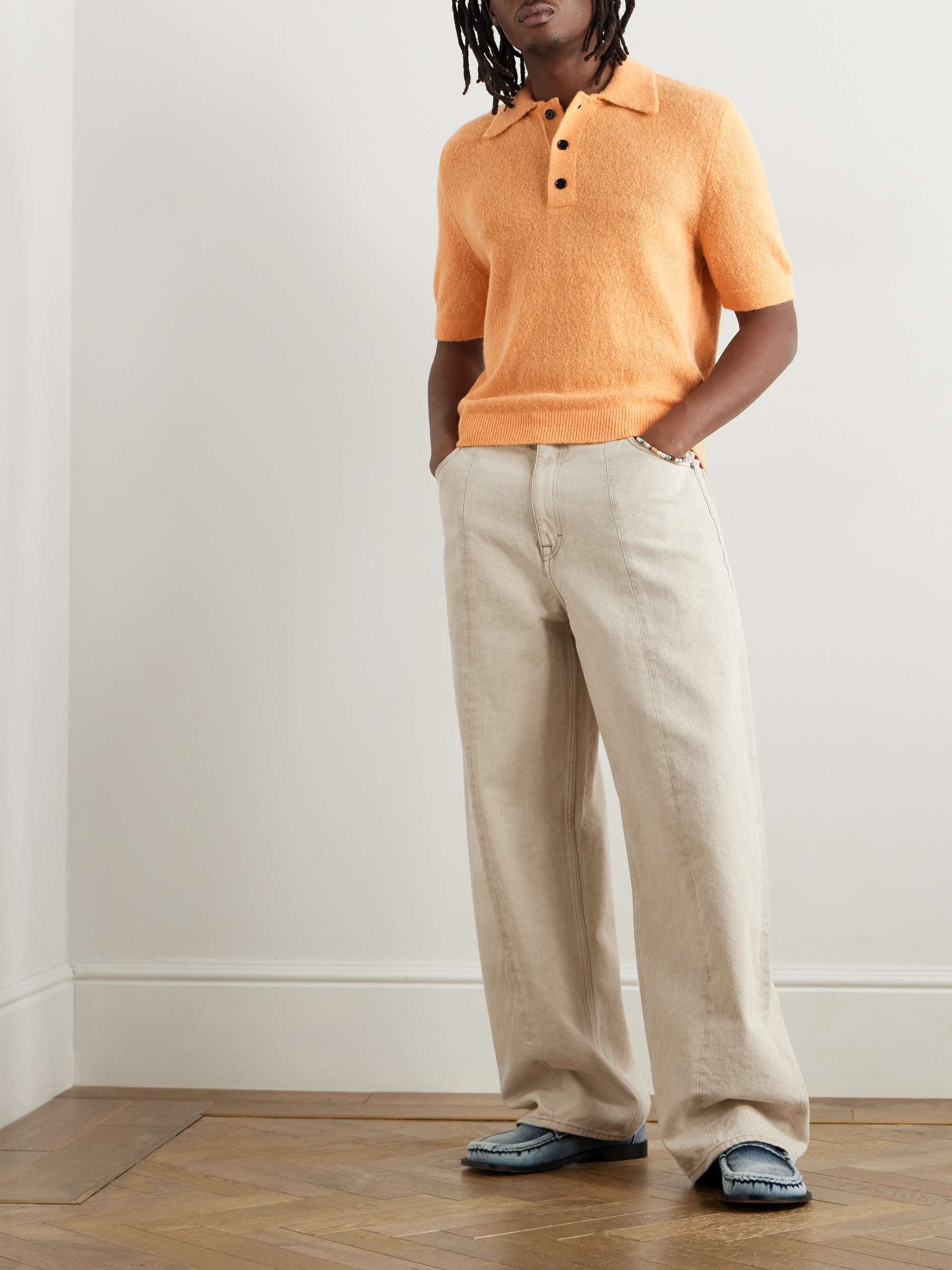 DRIES VAN NOTEN Slim-Fit Alpaca-Blend Polo Shirt for Men
