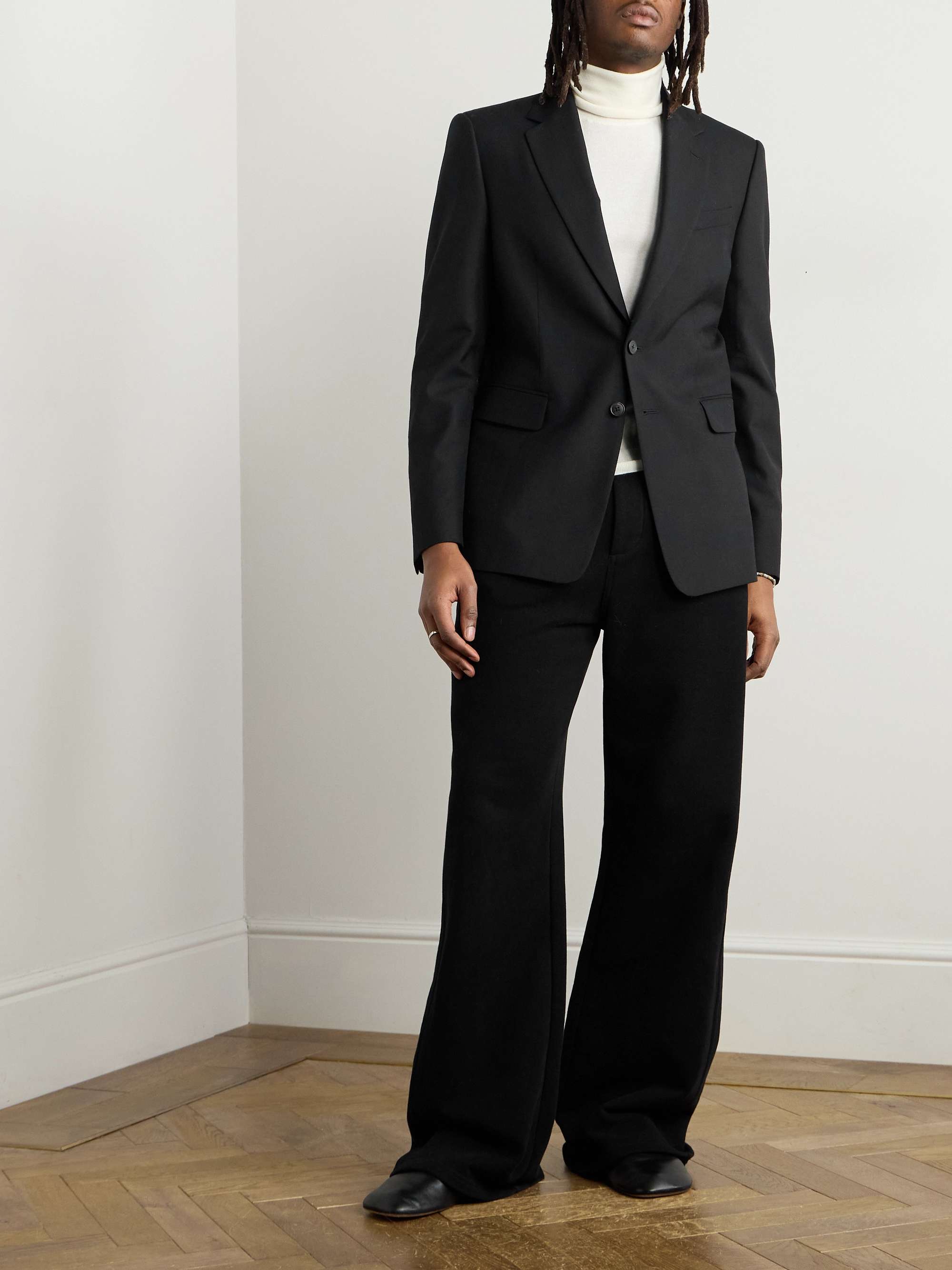 DRIES VAN NOTEN Straight-Leg Grain de Poudre Wool Trousers DRIES VAN NOTEN Straight-Leg Grain de Poudre Wool Trousers