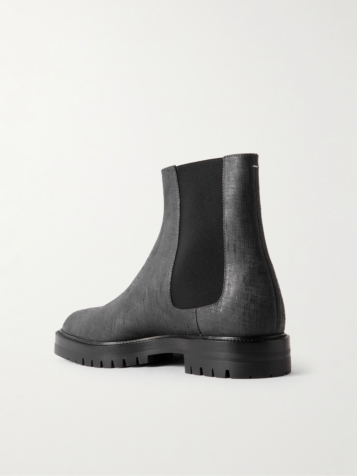 Maison Margiela Tabi Leather Chelsea Boots In Black