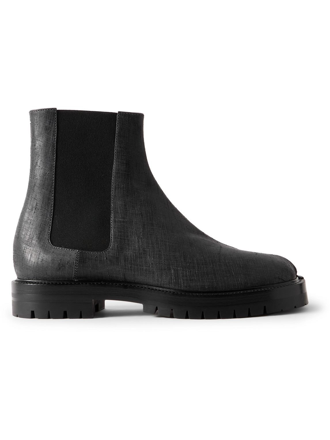 Maison Margiela Tabi Leather Chelsea Boots In Black