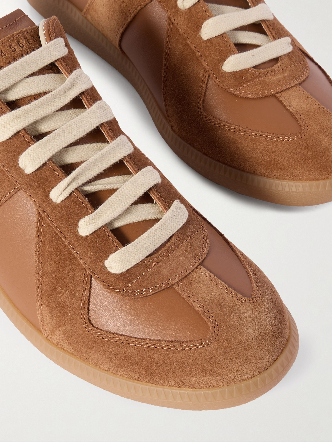 Maison Margiela Margiela Distressed Leather Replica Sneaker Brown In Brown