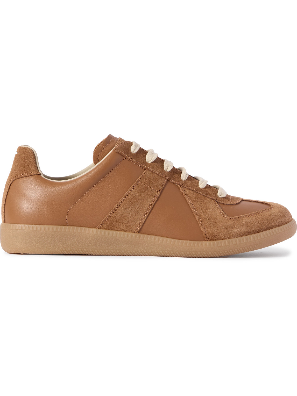 Maison Margiela Margiela Distressed Leather Replica Sneaker Brown In Brown