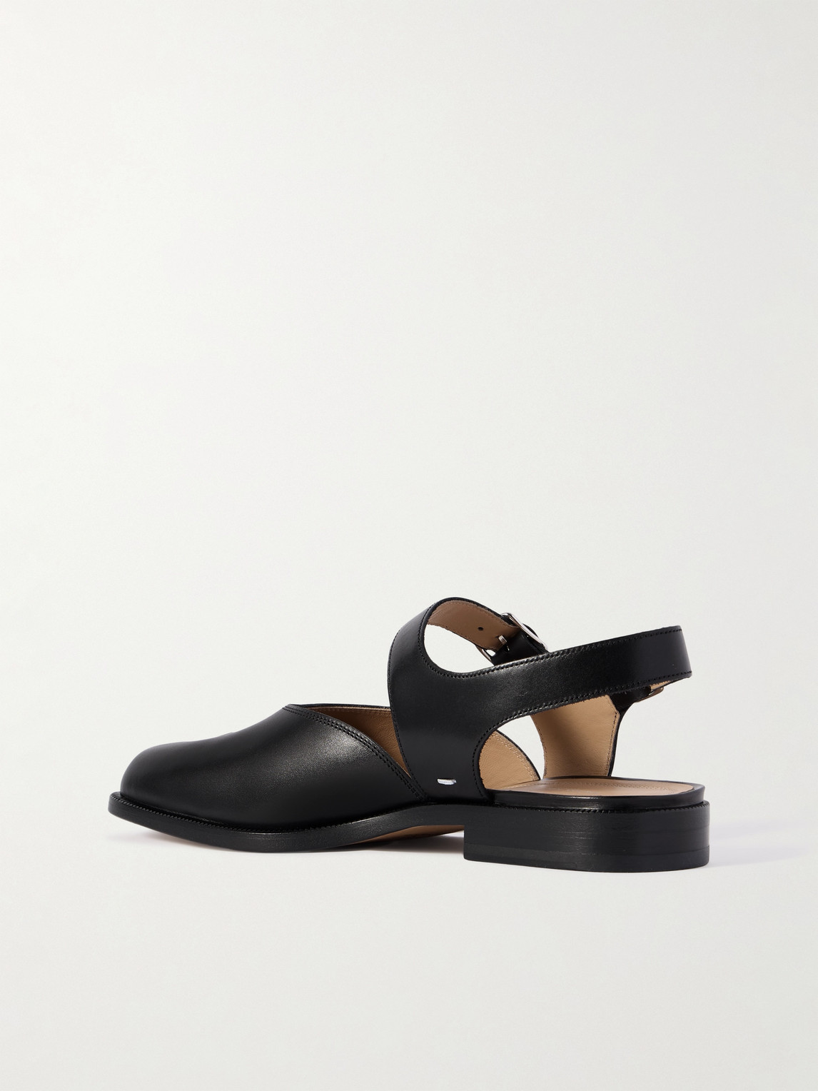 Maison Margiela Tabi Ankle-strap Leather Sandals In Black
