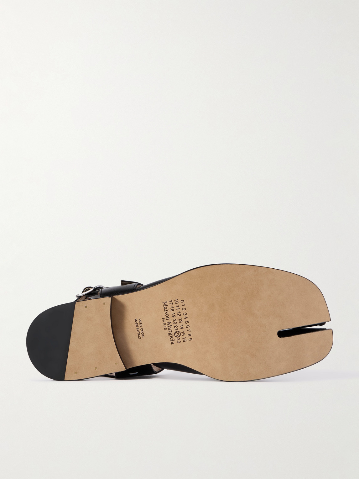 Maison Margiela Tabi Ankle-strap Leather Sandals In Black