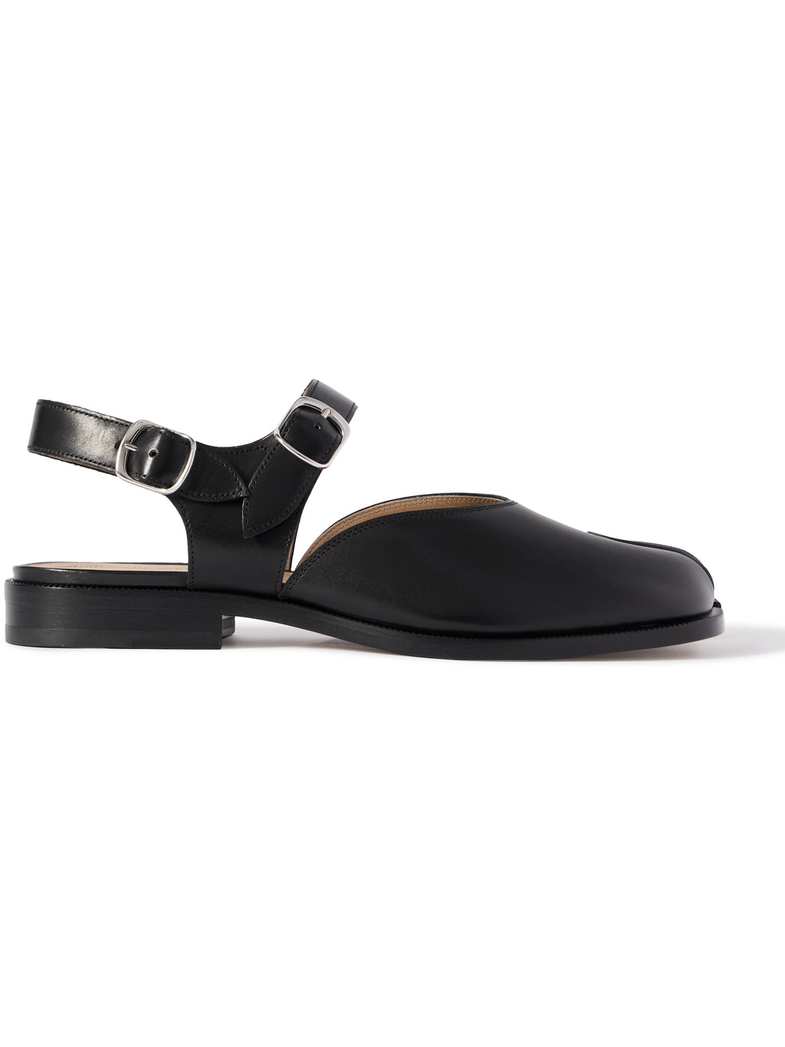Maison Margiela Tabi Ankle-strap Leather Sandals In Black