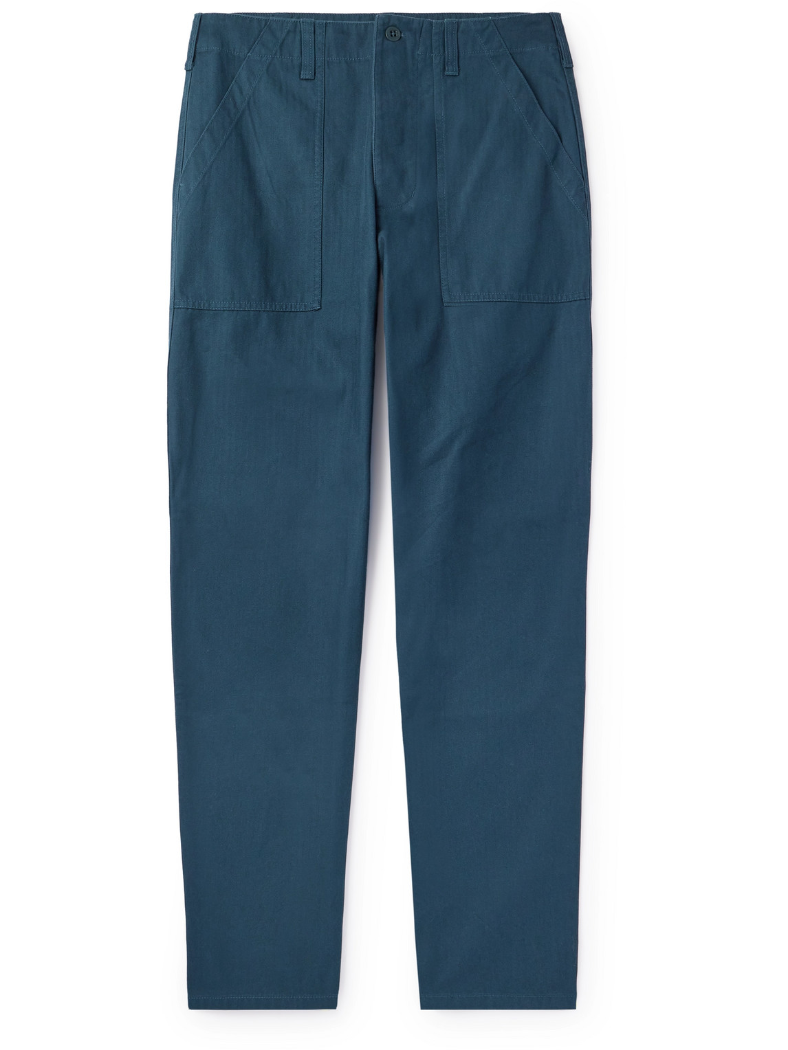 Nike Straight-leg Cotton Trousers In Blue