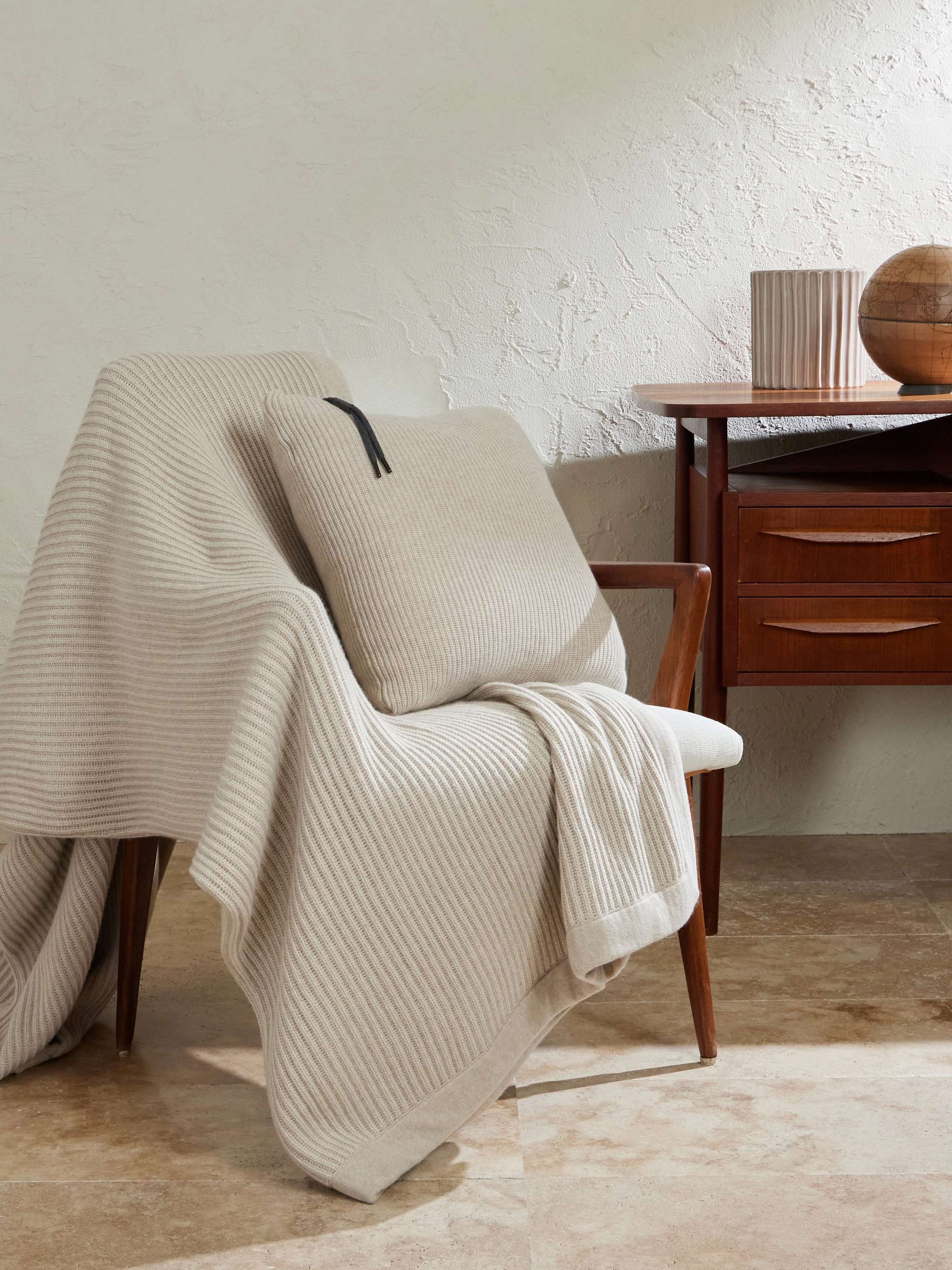 BRUNELLO CUCINELLI Ribbed Cashmere Blanket