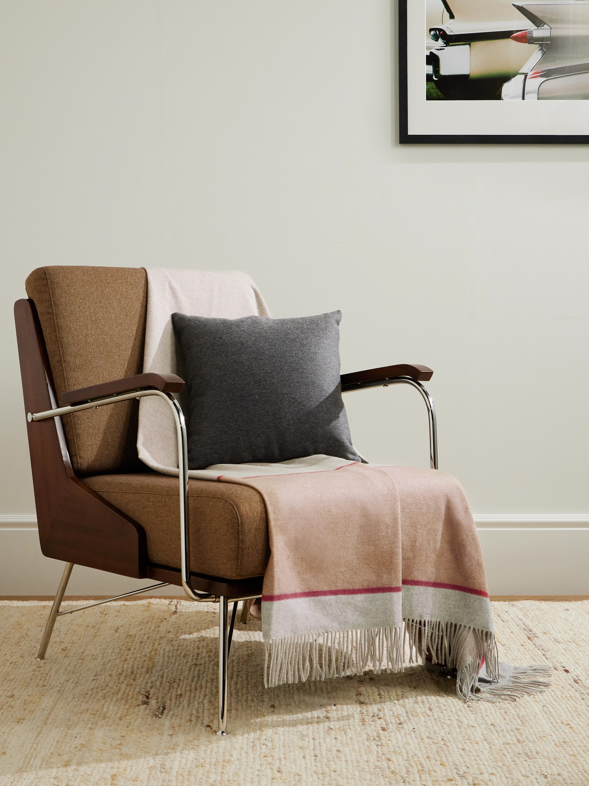 Fringed Colour-Block Silk Blanket — 2