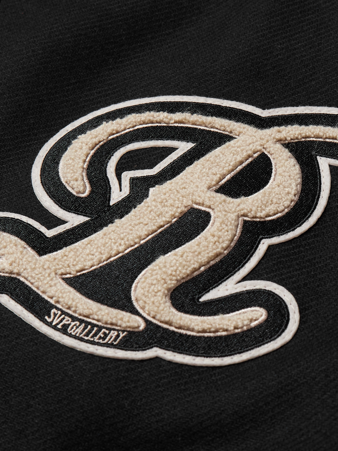  Agolde - Rsvp Gallery Logo-appliquéd Leather-trimmed Wool-blend Felt Varsity Jacket - Men - Black - S 