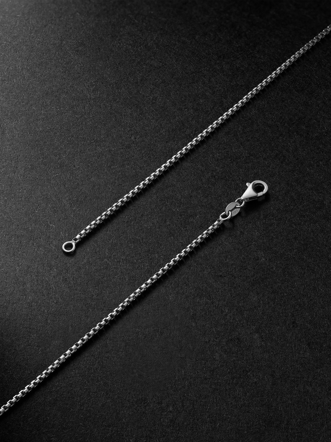 Alex Moss New York 22-inch 14-karat White Gold Box Chain Necklace In Silver