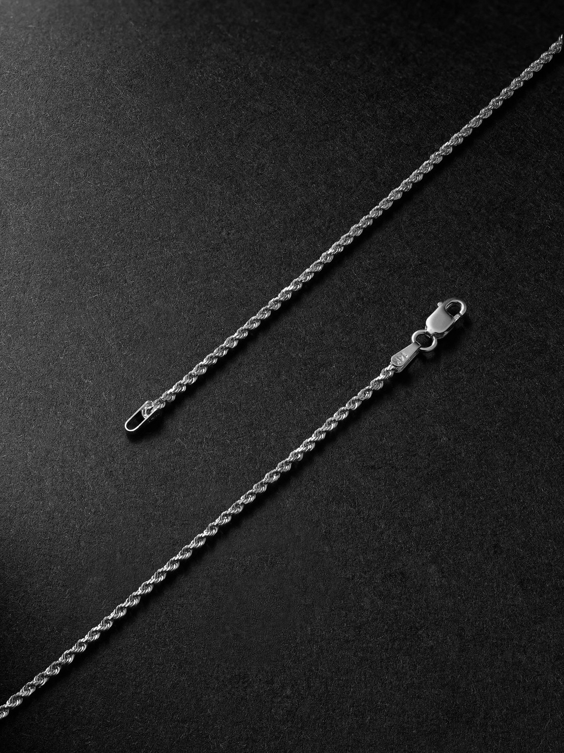 Alex Moss New York 22-inch 14-karat White Gold Rope Chain Necklace In Silver