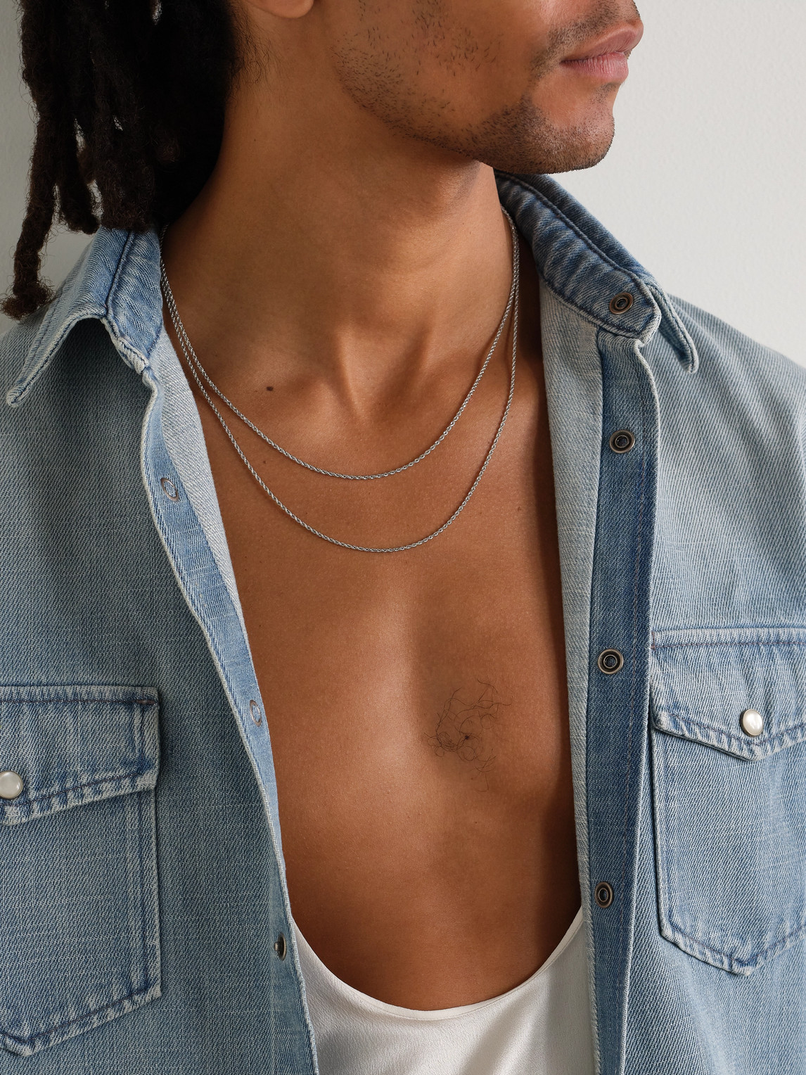 Alex Moss New York 22-inch 14-karat White Gold Rope Chain Necklace In Silver