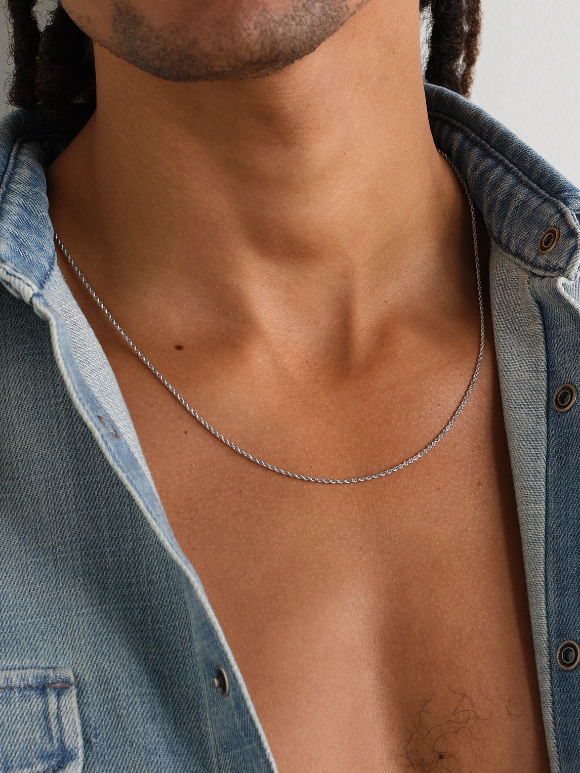 Alex Moss New York 22-inch 14-karat White Gold Rope Chain Necklace In Silver
