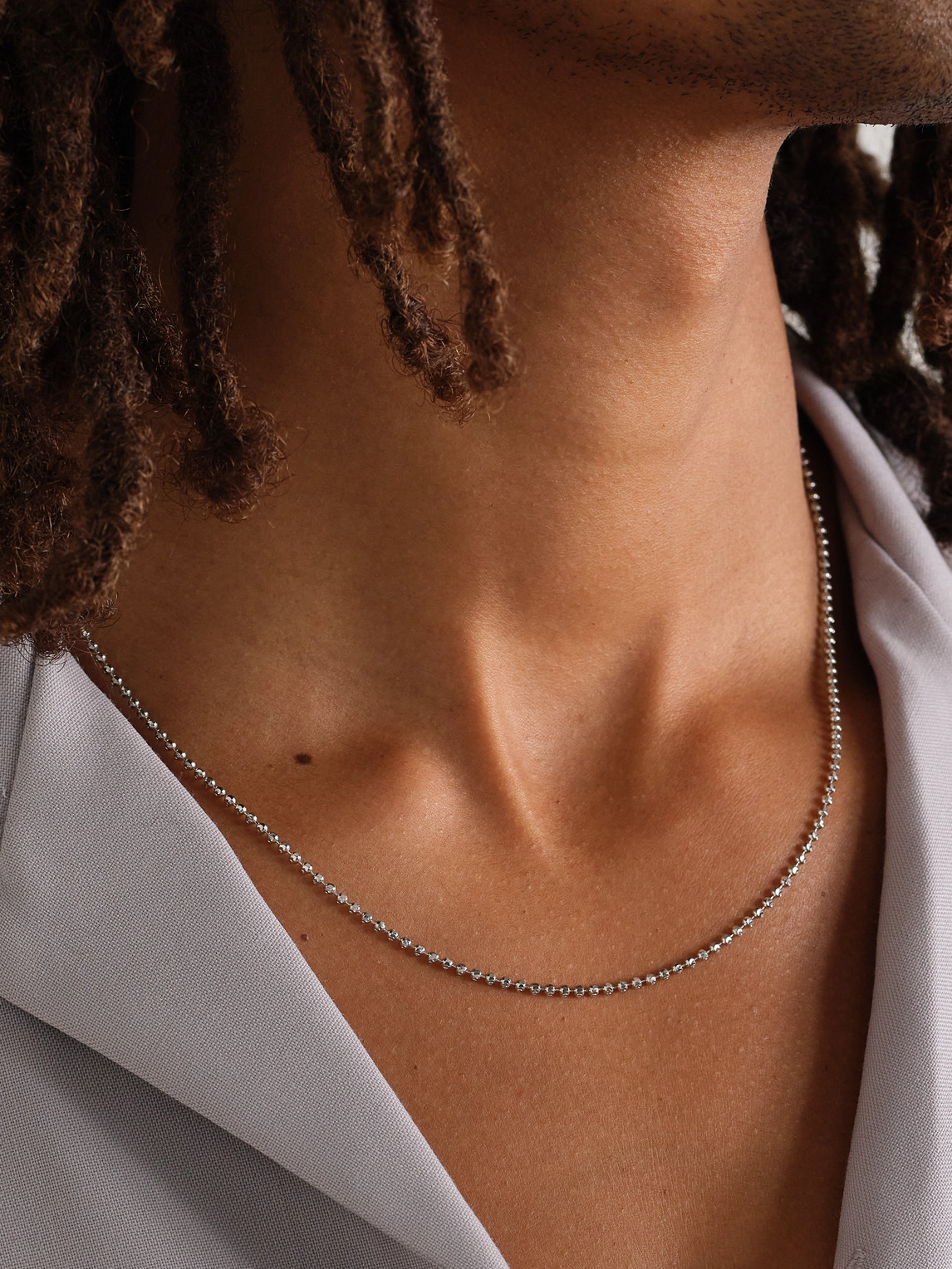 Alex Moss New York 20-inch 14-karat White Gold Ball Chain Necklace In Gold