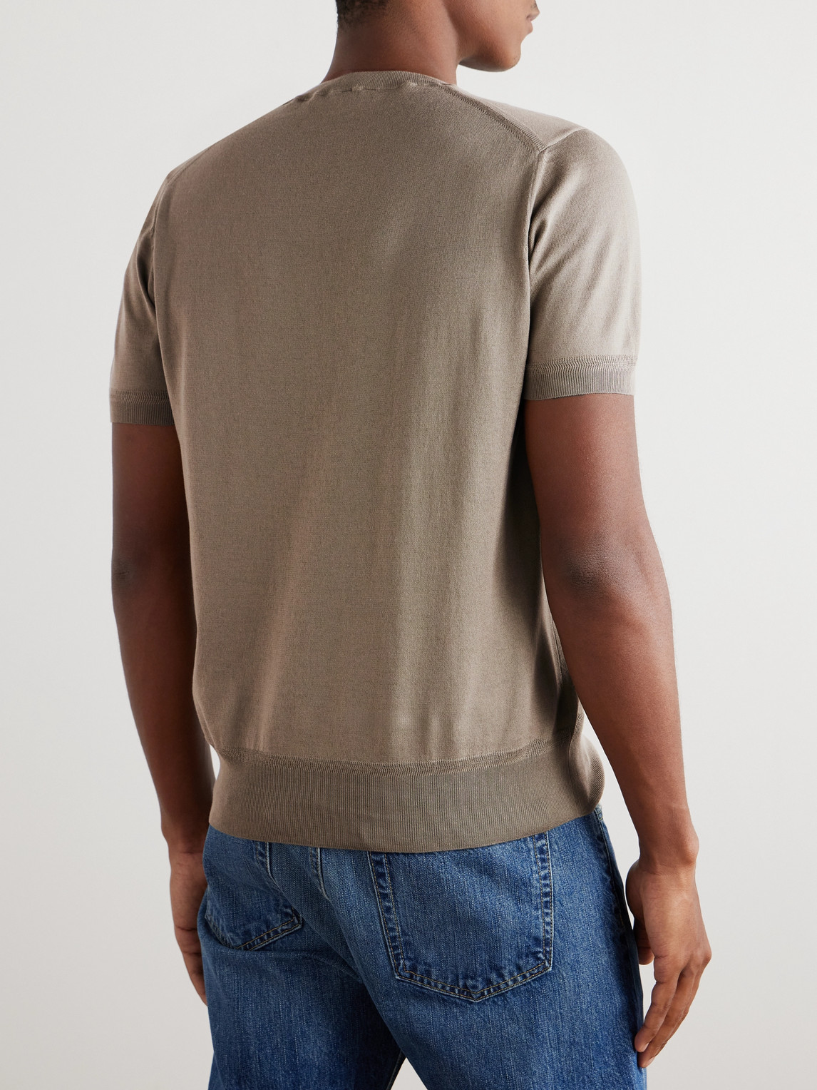 Tom Ford Slim-fit Cotton T-shirt In Neutrals
