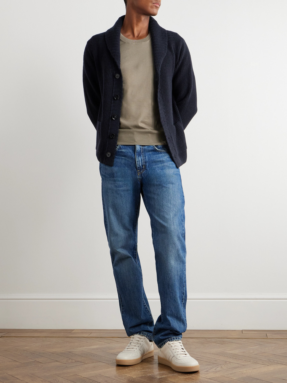 Tom Ford Slim-fit Cotton T-shirt In Neutrals