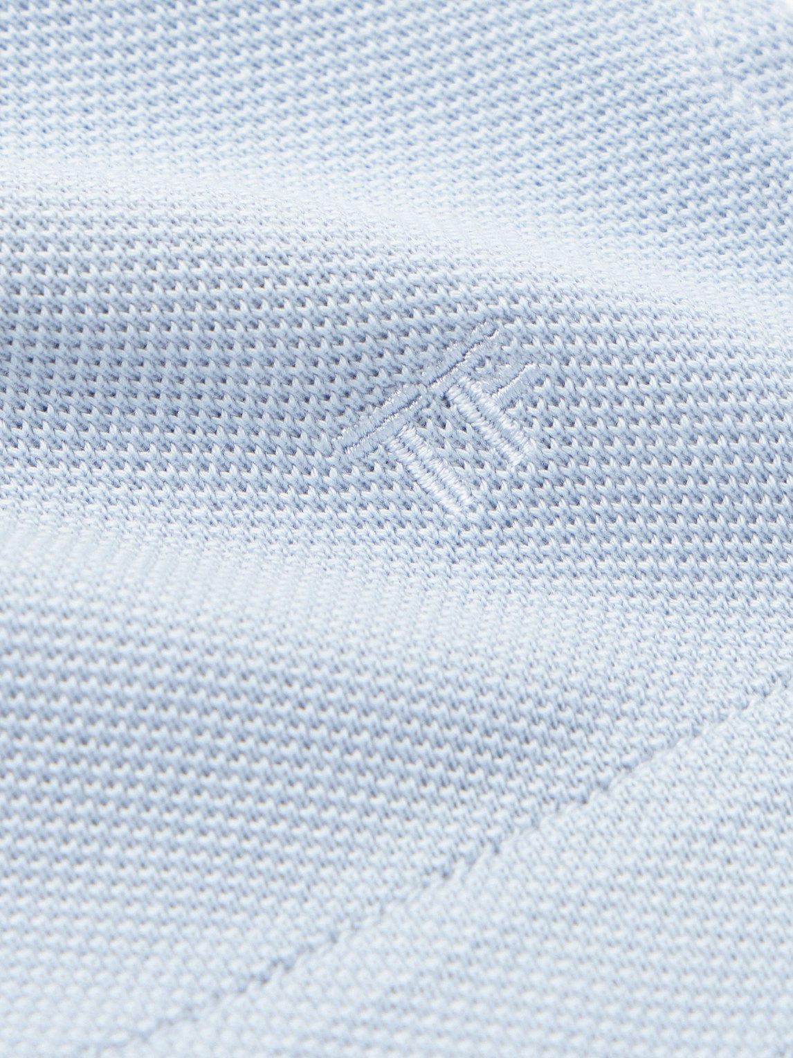 Tom Ford Lyocell And Cotton-blend Piqué Polo Shirt In Blue