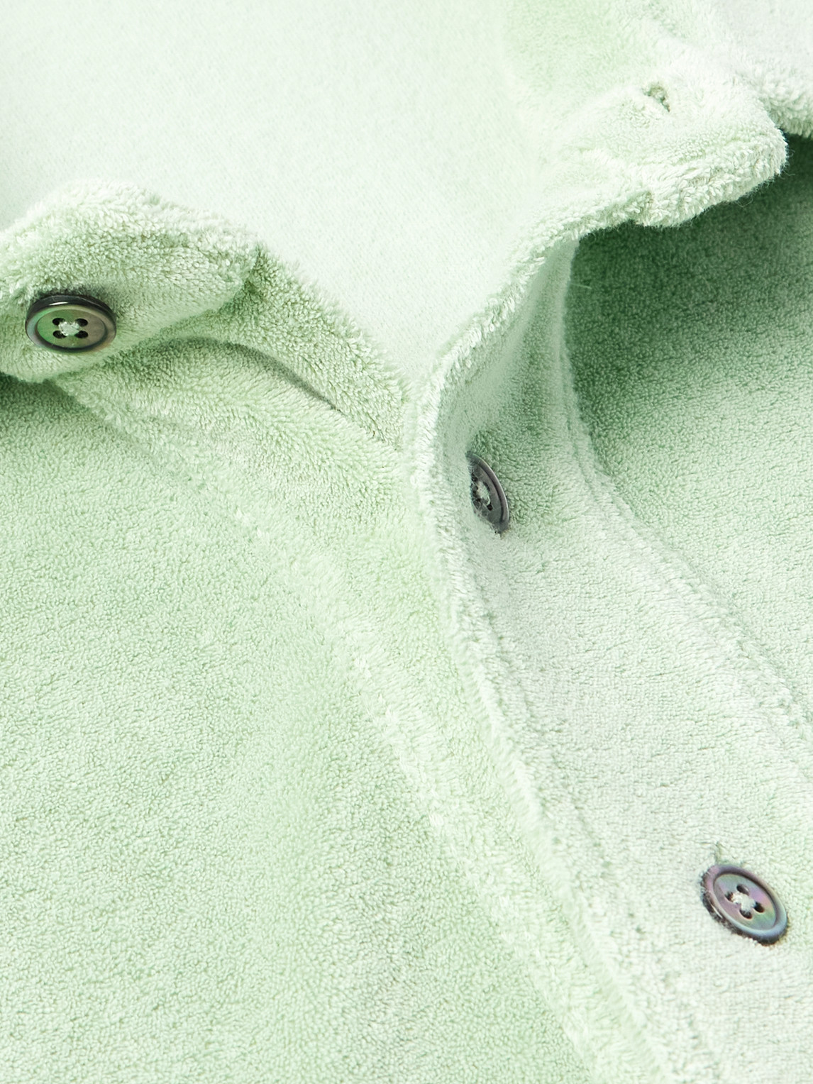 Tom Ford Cotton-blend Terry Polo Shirt In Green