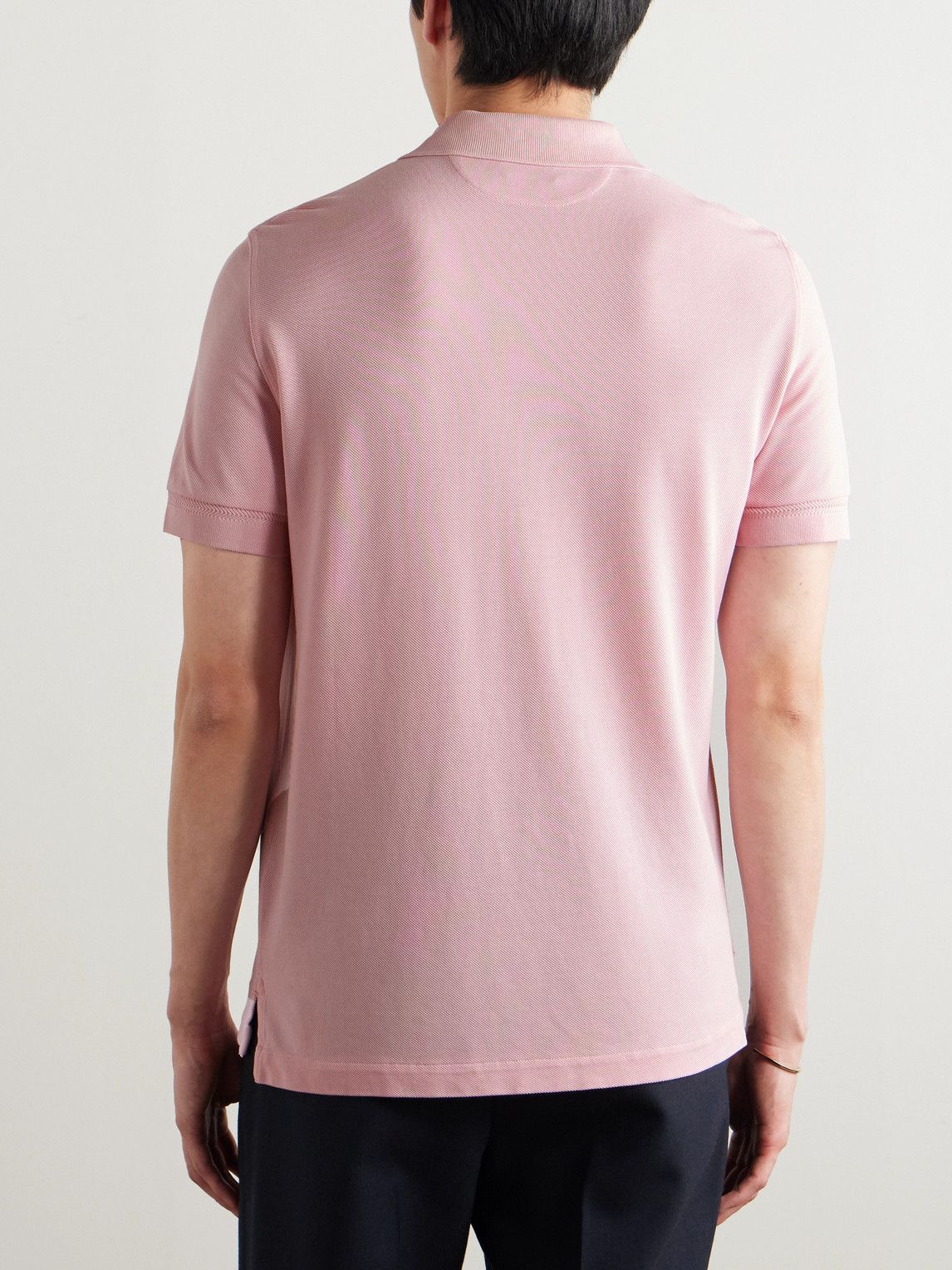 Tom Ford Pimk Short-sleeves Polo In Cotton Piquet Jersey Man In Pink