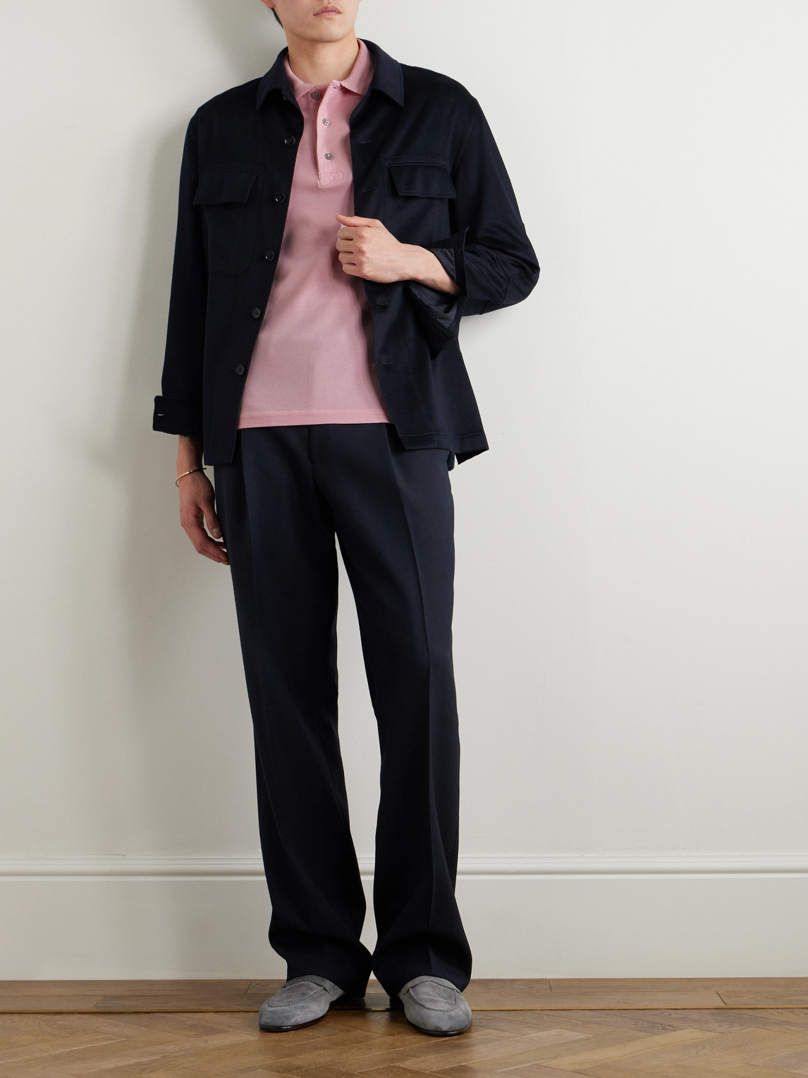 Tom Ford Pimk Short-sleeves Polo In Cotton Piquet Jersey Man In Pink