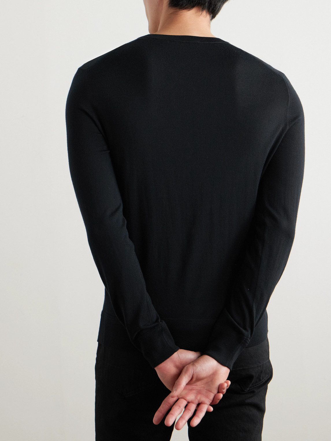 Shop Tom Ford Slim-fit Wool Sweater In Black