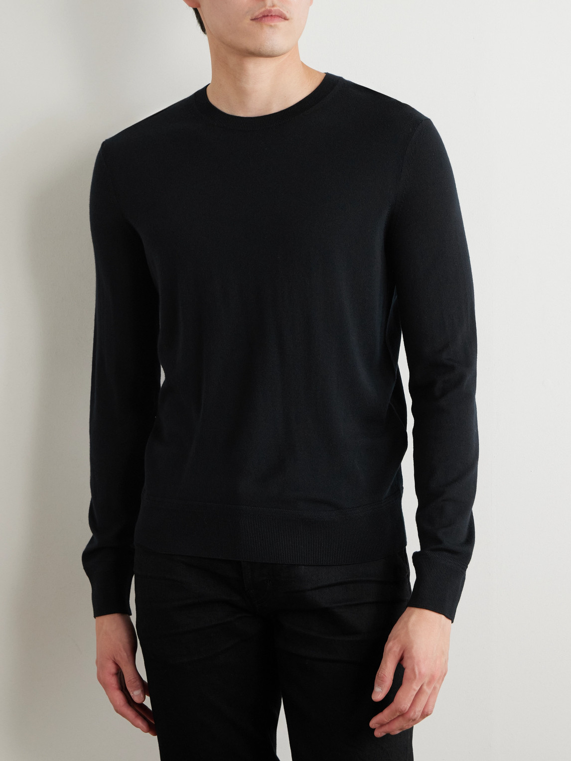 Shop Tom Ford Slim-fit Wool Sweater In Black