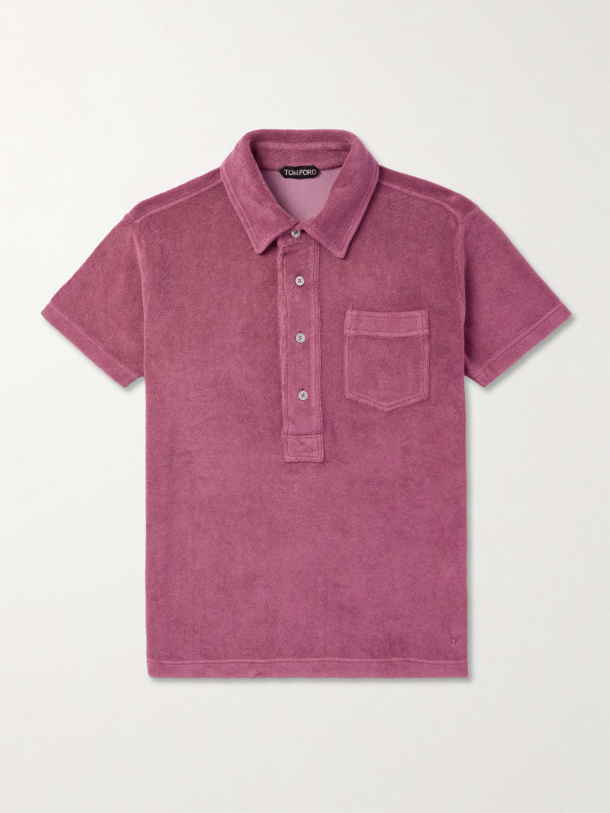 Pink Cotton-Blend Terry Polo Shirt | TOM FORD | MR PORTER Pink Cotton-Blend Terry Polo Shirt | TOM FORD | MR PORTER