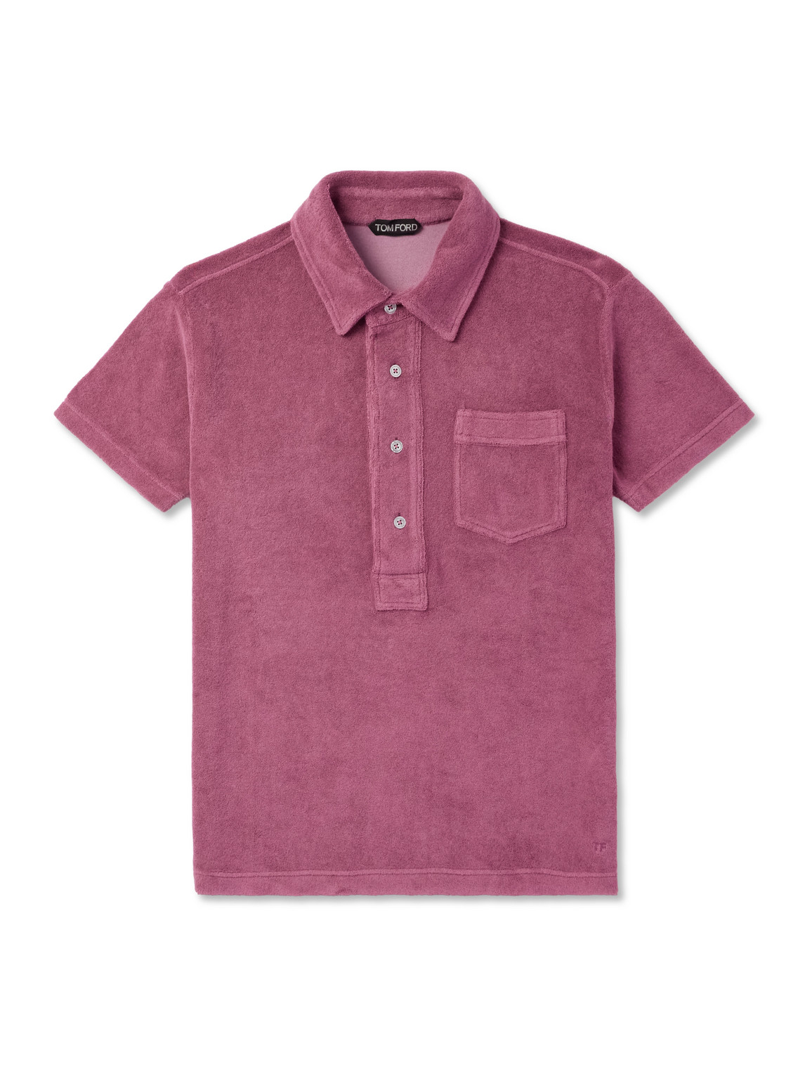 Tom Ford Cotton-blend Terry Polo Shirt In Pink