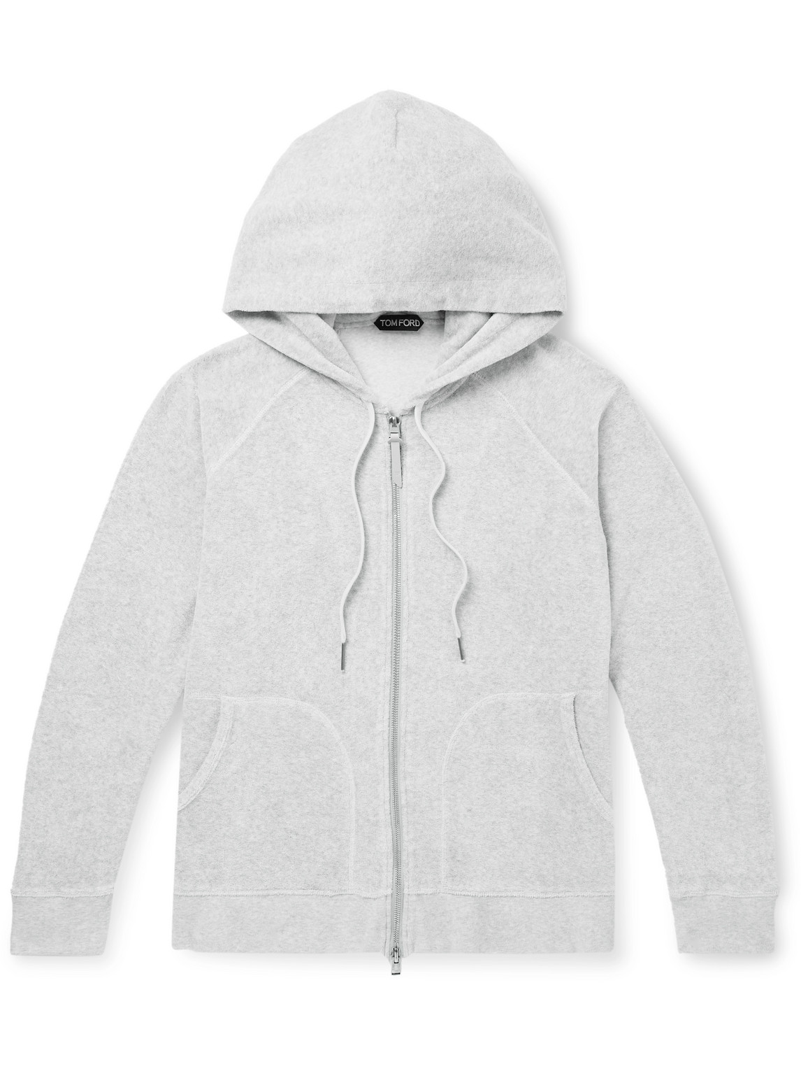 Slim-Fit Cotton-Blend Terry Zip-Up Hoodie