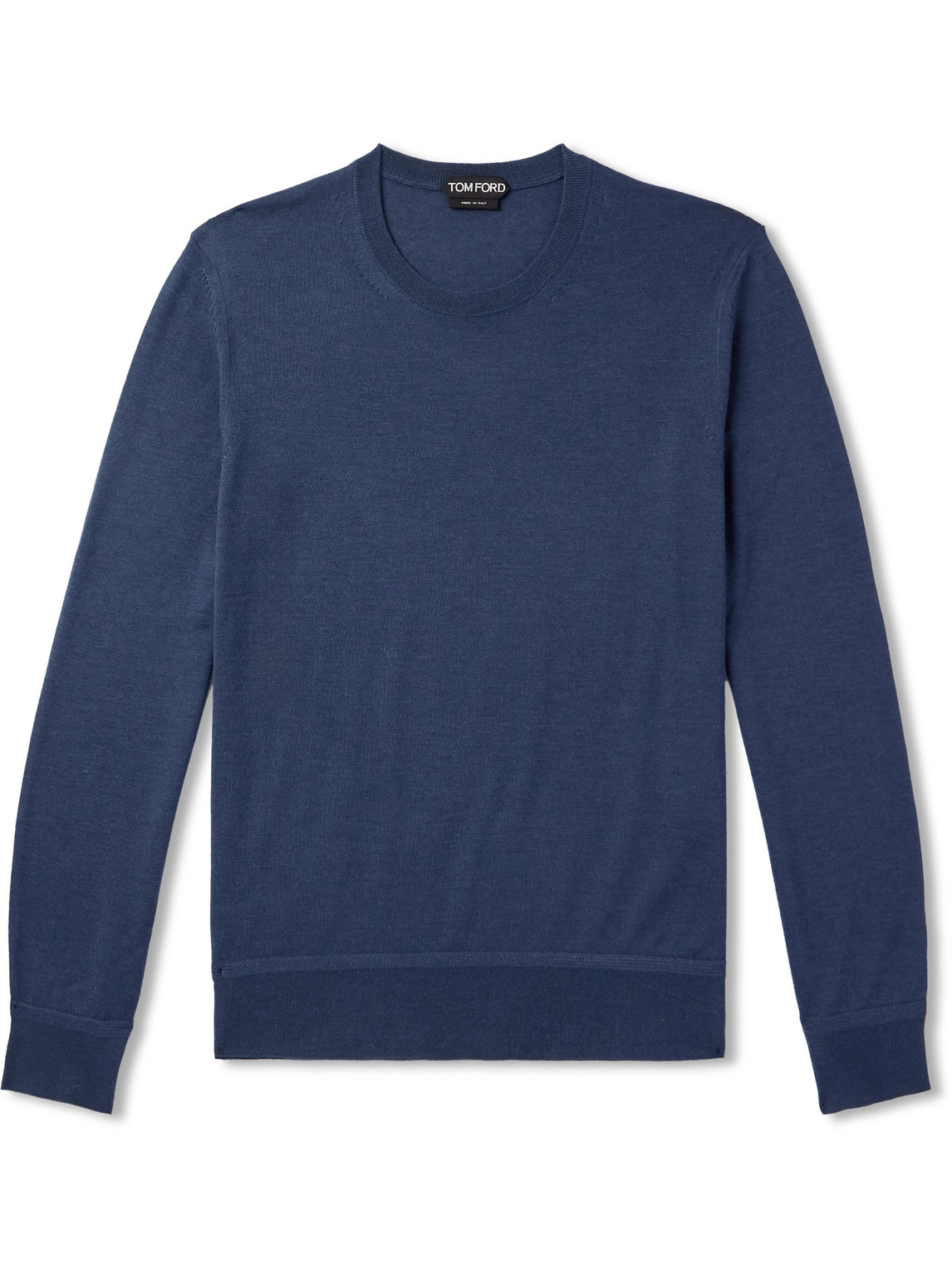 Tom Ford Slim-fit Cashmere Silk-blend Sweater In Blue