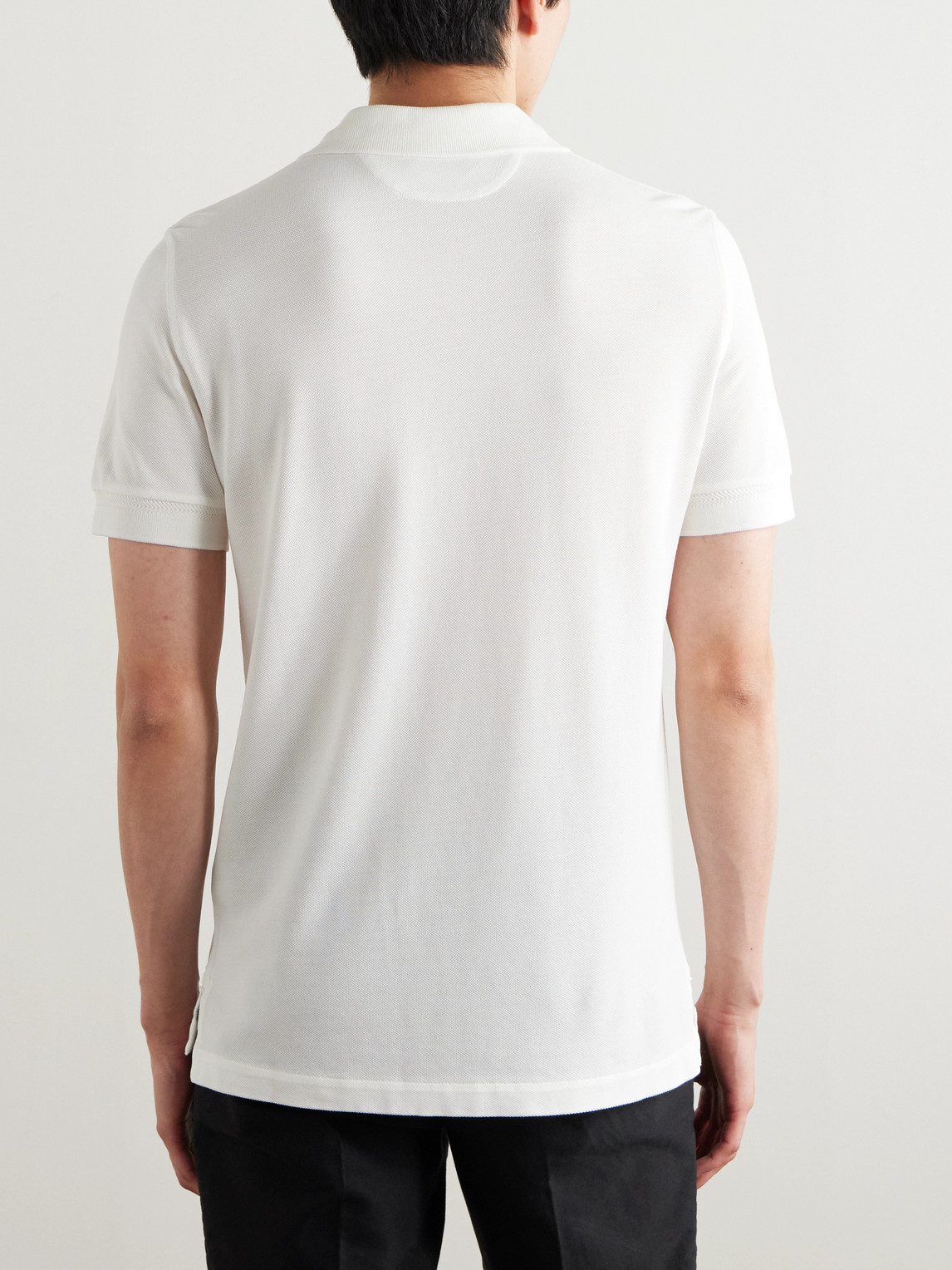 Tom Ford Men's Cotton Polo Shirt In White